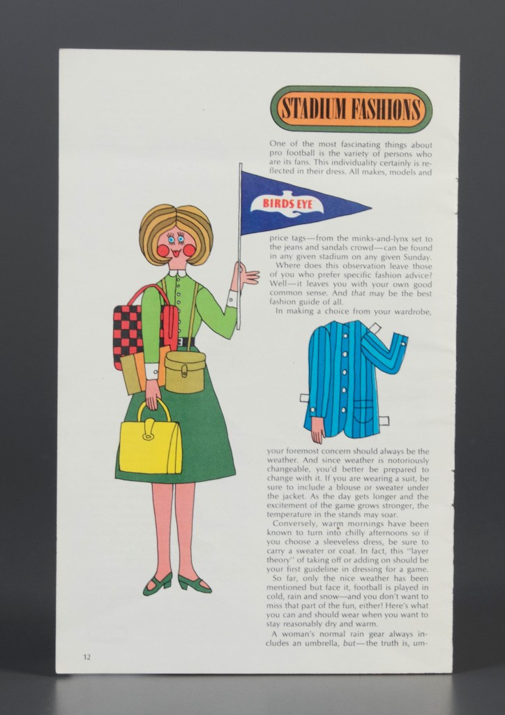 Page from Ladies’ Guide to Football, 1966, The Strong, Rochester, New York, USA.