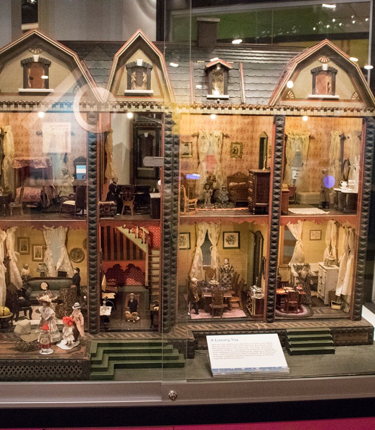 Play Pals exhibit, Dollhouse case, The Strong, Rochester, New York