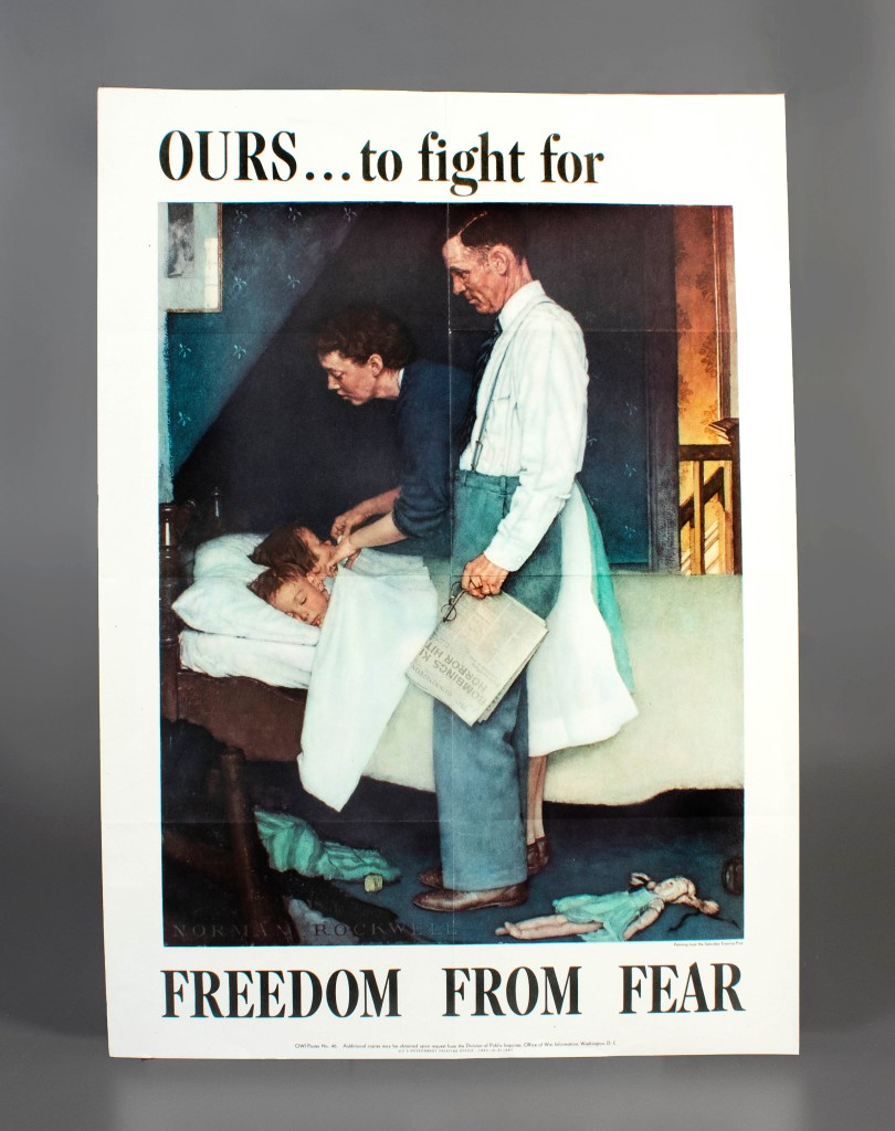 Poster, Freedom From Fear, 1943. The Strong, Rochester, New York. Original by Norman Rockwell, Published by the Office of War Information, U.S. Government Printing Office.