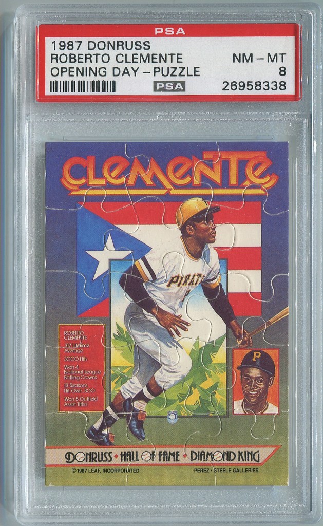 Image of Baseball Card/Jigsaw Puzzle, Roberto Clemente, Donruss, 1987, The Strong, Rochester, New York.