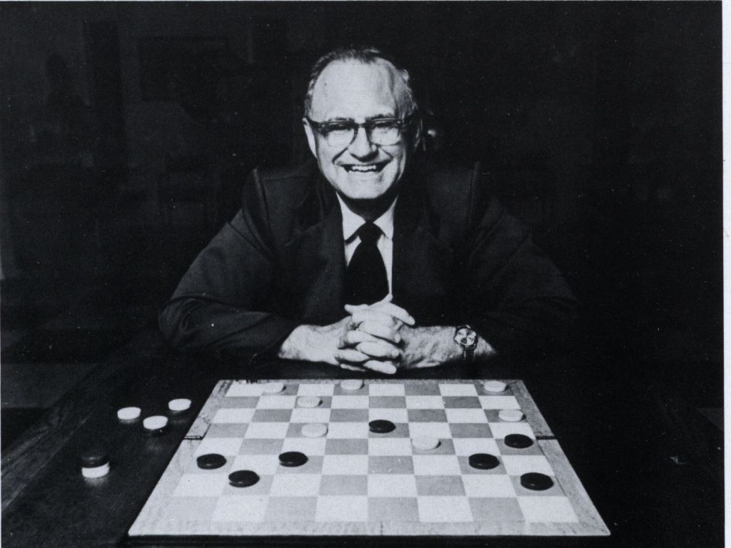 Photo of Dr. Marion Tinsley, checkers world champion from 1955–1958 and from 1975–1991. The Strong National Museum of Play, Rochester, New York.