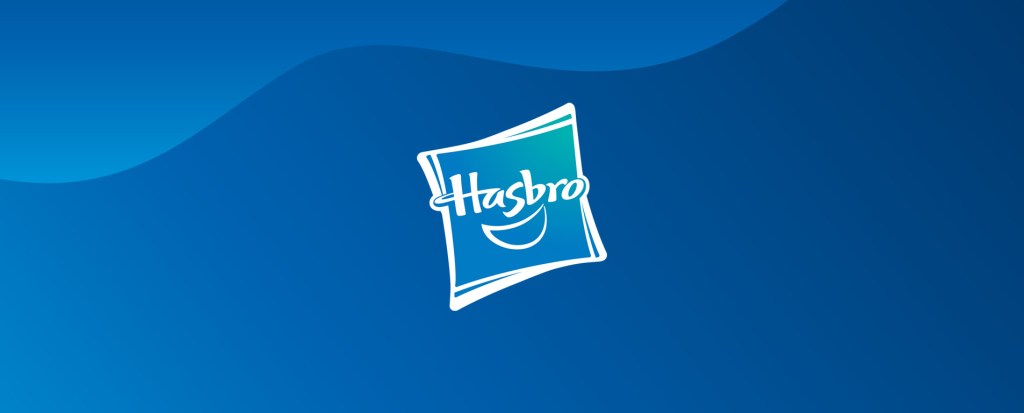 Hasbro logo on a blue gradient background.