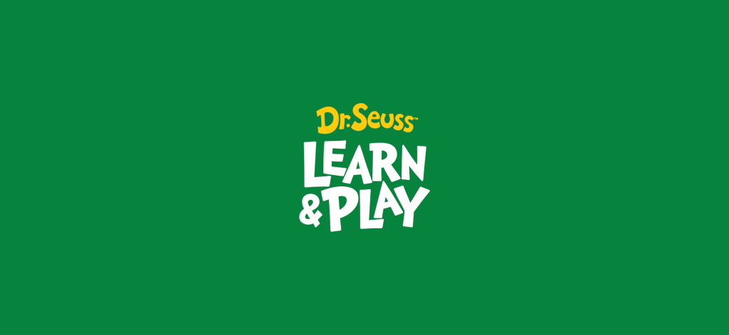 Logo featuring 'Dr. Seuss Learn & Play' on a green background.