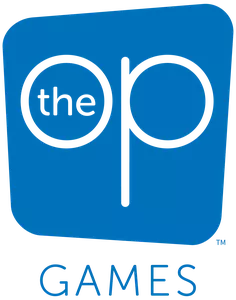 Logo of a gaming company featuring two circles and the word 'GAMES' underneath in blue.